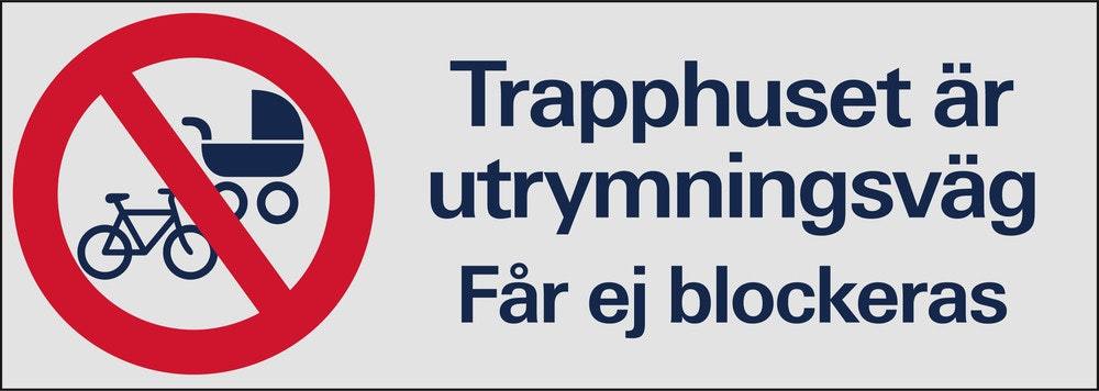 Symbolskylt 225x80 mm Trapphuset ärutrymningsväg...