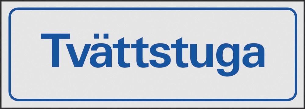 Symbolskylt 225x80 mm Tvättstuga