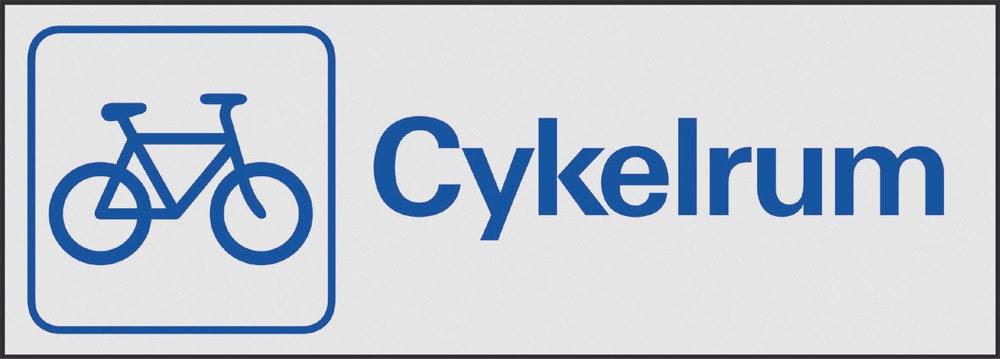 Symbolskylt 225x80 mm Cykelrum