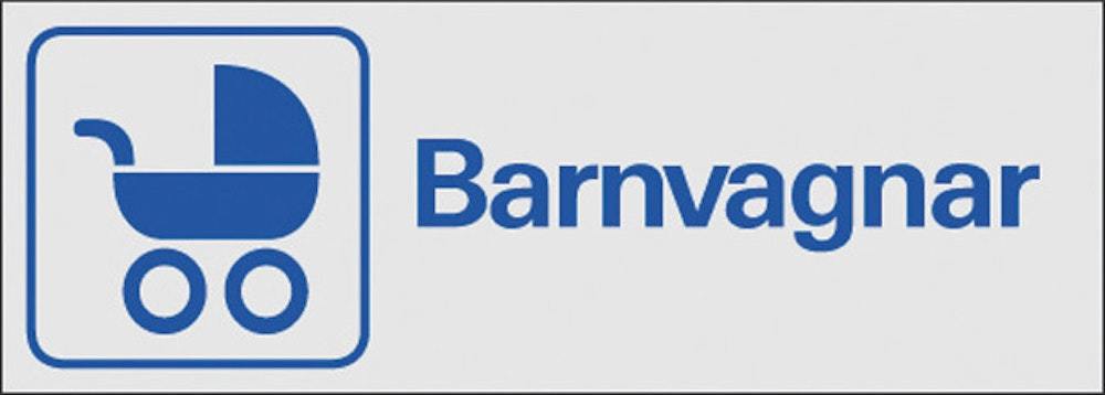 Symbolskylt 225x80 mm Barnvagnar