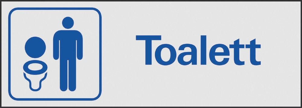 Symbolskylt 225x80 mm Toalett herr