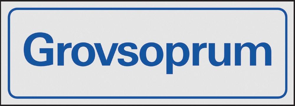 Symbolskylt 225x80 mm Grovsoprum