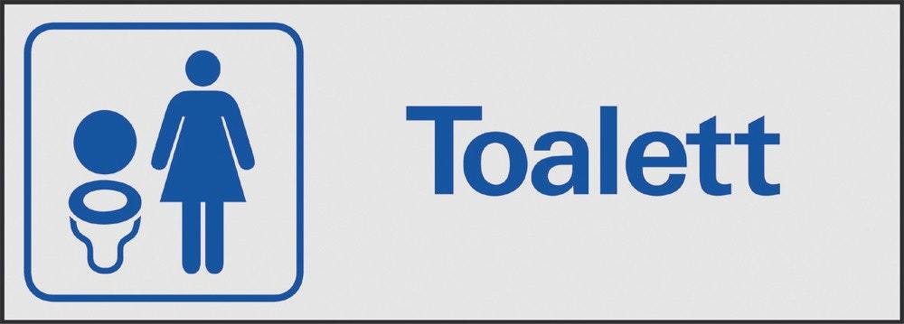 Symbolskylt 225x80 mm Toalett dam