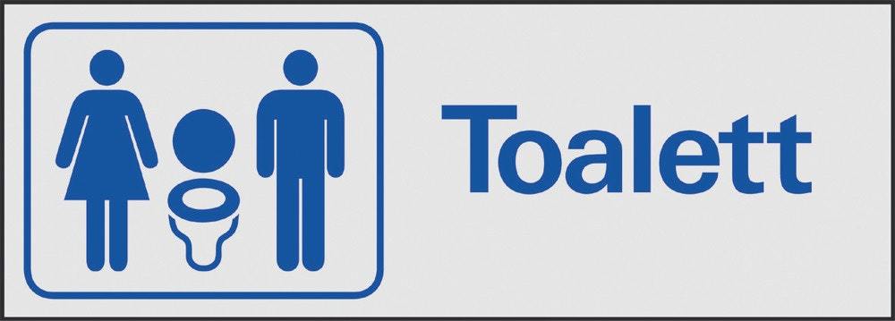 Symbolskylt 225x80 mm Toalett dam &herr