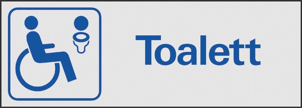 Symbolskylt 225x80 mm Toalett      handikapp