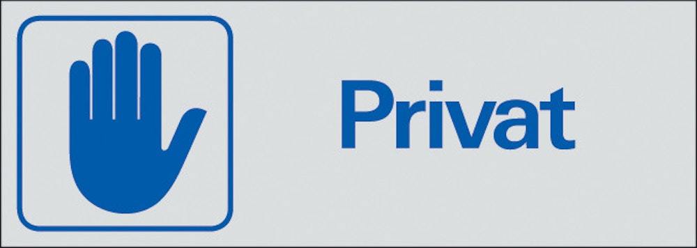 Symbolskylt 225x80 mm Privat