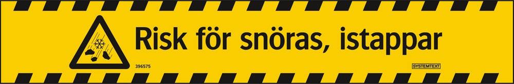 Avspärrningsband gul/svart Risk försnöras... 75mm x 50m