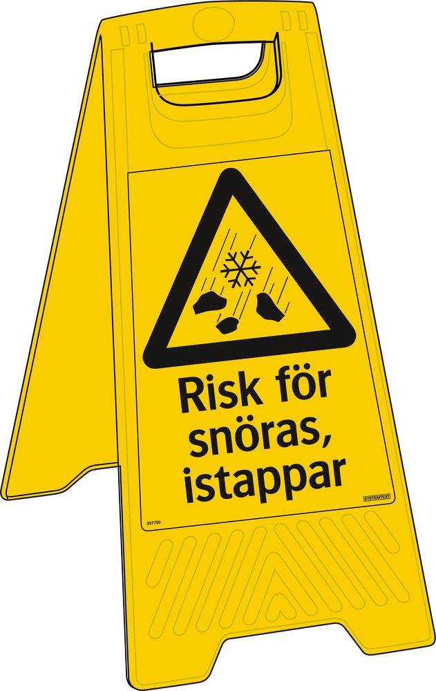 Varningsgolvskylt 300x620mm Risk   för snöras hårdplast