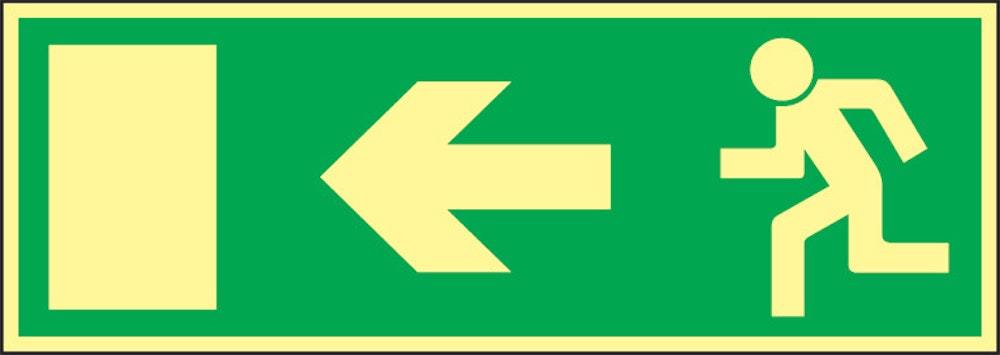 Utrymningsskylt 297x105 mm         Supernova vänster