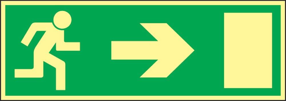 Utrymningsskylt 297x105 mm         Supernova höger