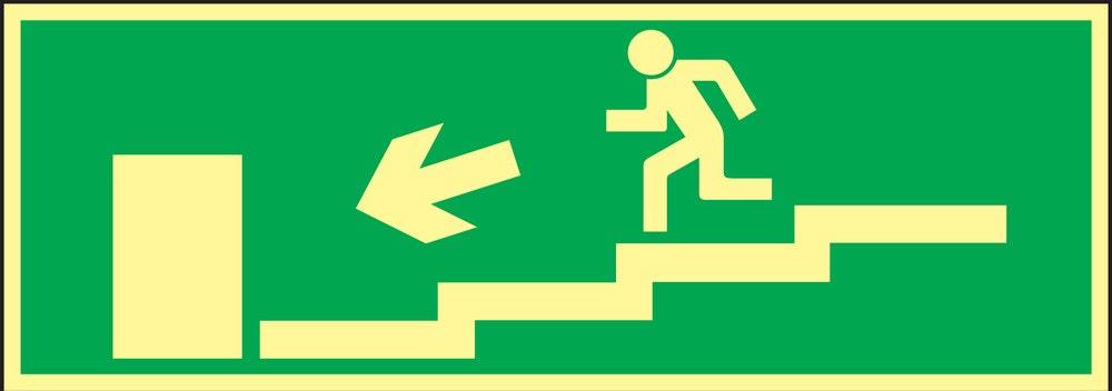Utrymningsskylt 297x105 mm         Supernova trappa nedåt vänster