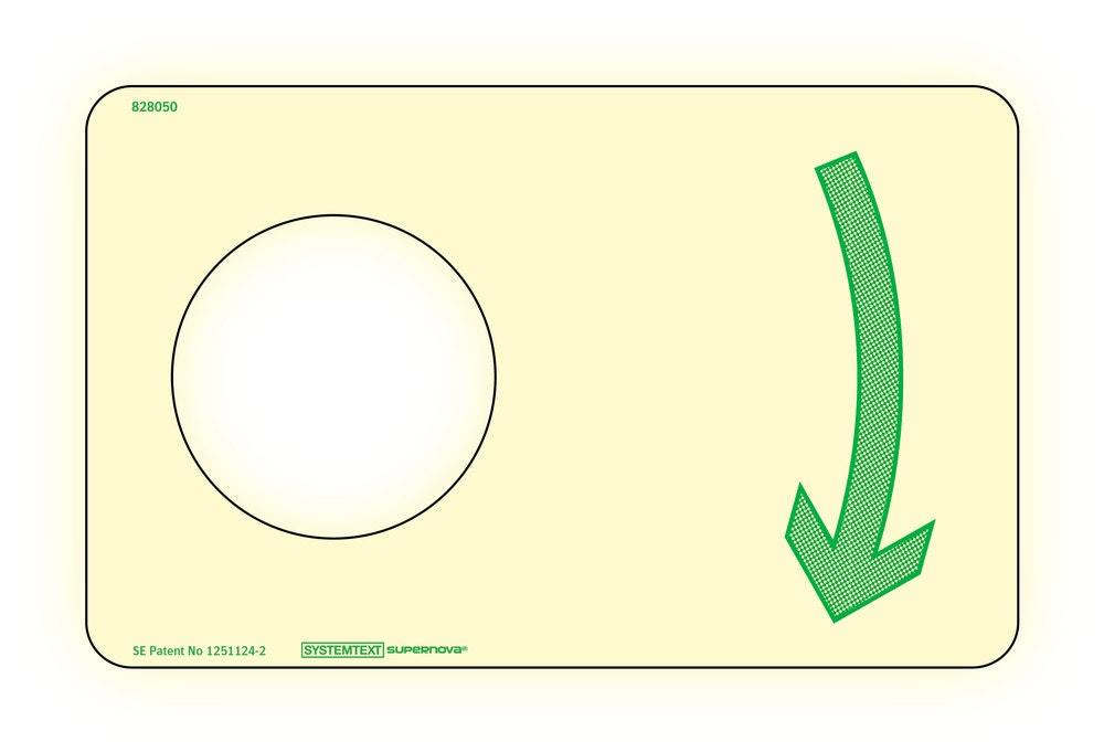 Handtagsmarkering med pil H        160x100mm Supernova