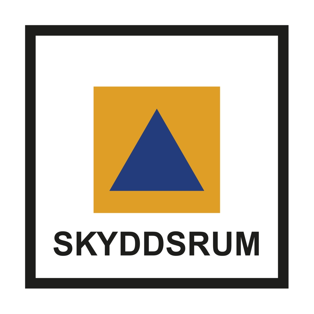 Skylt skyddsrum 250x250 mm