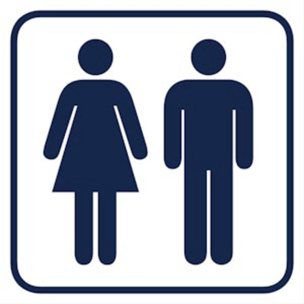 Pictogram 140x140mm dam/herr WC    självhäftande 5-pack
