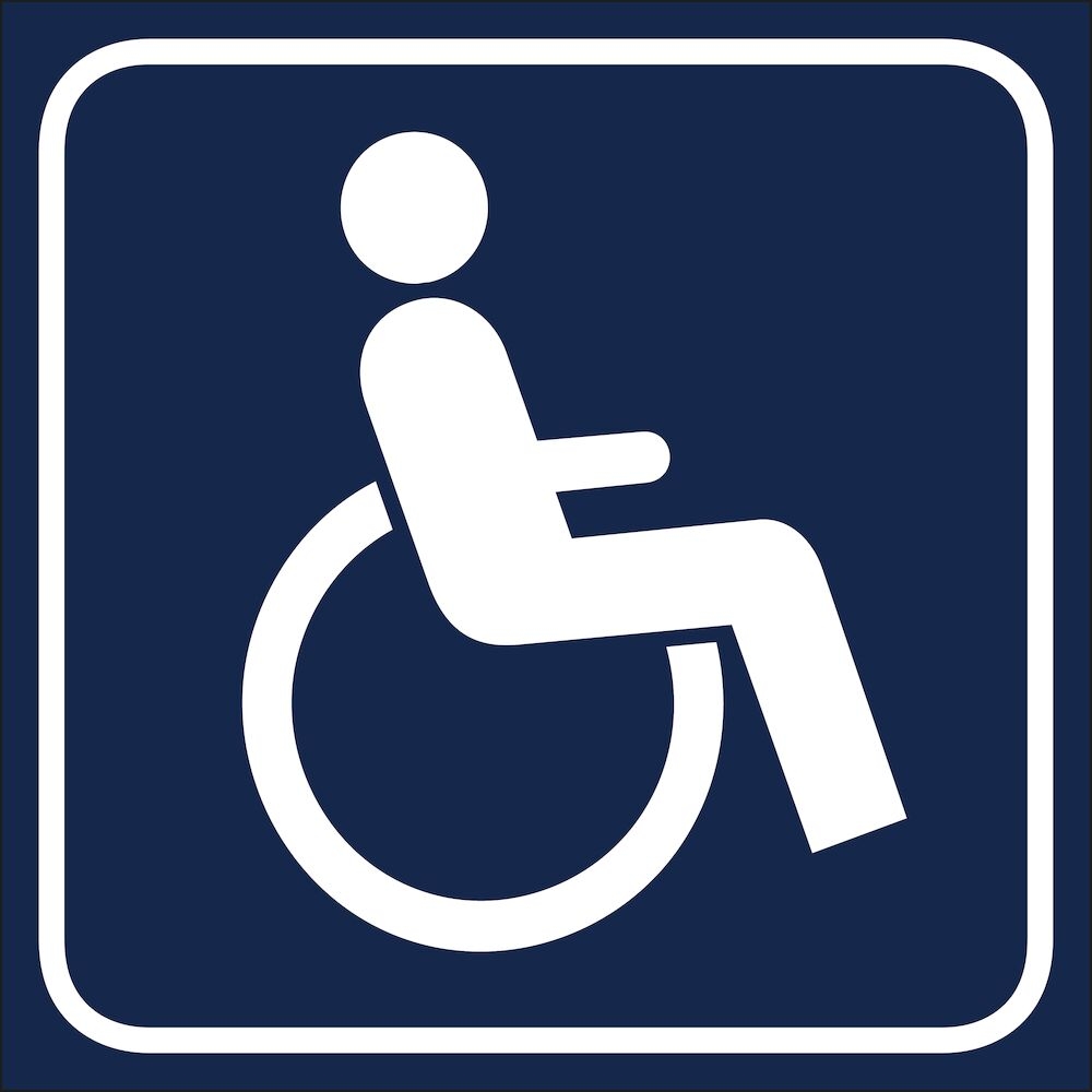 Pictogram 60x60mm WC handikapp     självhäftande 5-pack Blå