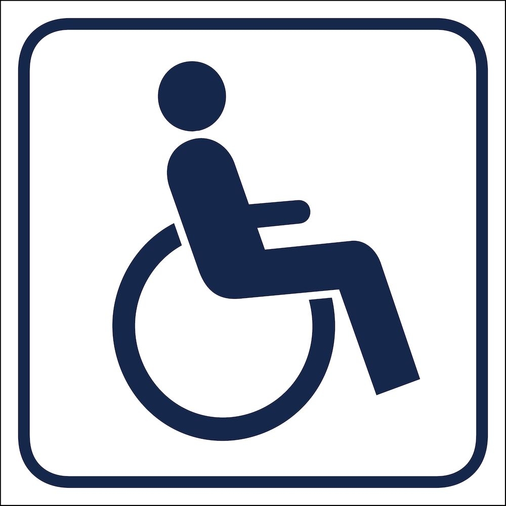 Pictogram 60x60mm WC handikapp     självhäftande 5-pack Vit