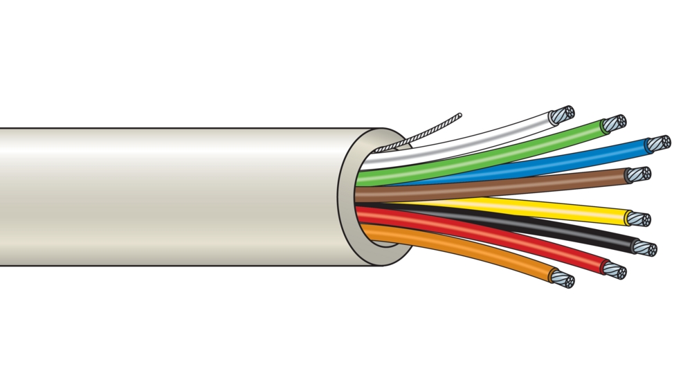 Kabel FKKB 8x0,2mm mjuk vit        (100m)