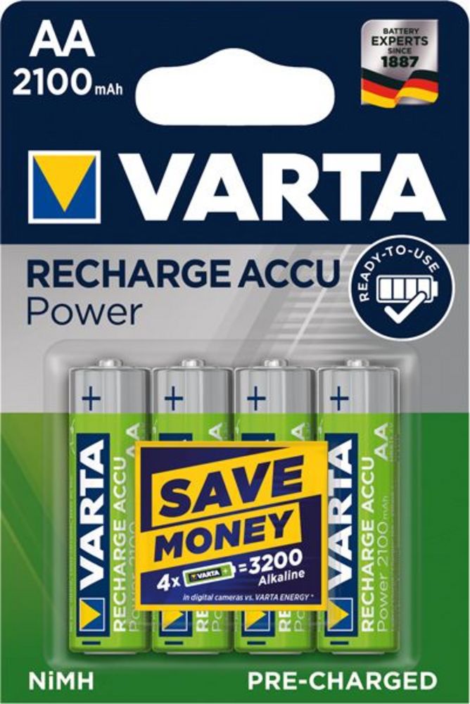 Batteri Varta HR6PA AA 4-pack NiMH Uppladdningsbara
