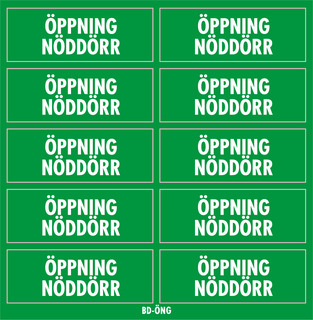 Dekal öppning nöddörr 10st/ark     Ateco