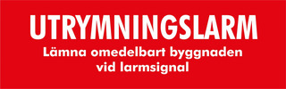 Skylt - utrymingslarm 160x50mm     Ateco