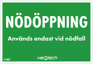 Skylt nödöppning 87x60mm           Ateco