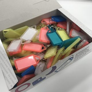 Nyckelbricka stor i blandade       färger, gångjärnsmodell 100St