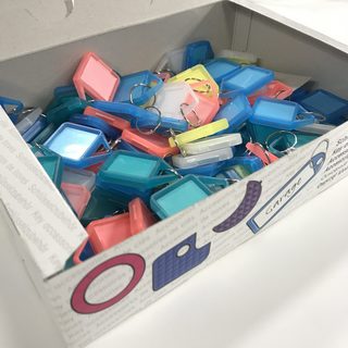 Nyckelbricka liten i blandade      färger, gångjärnsmodell 100St