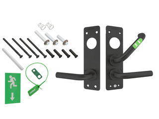 Nödutrymningsbeslag 179A Rostfri   RÖR KPL Vänster Svart MIRUS