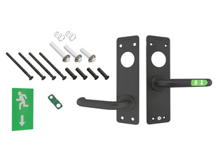Nödutrymningsbeslag 179F Rostfri   RÖR Vänster Svart MIRUS