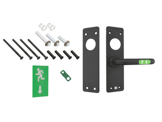 Nödutrymningsbeslag 179G Rostfri   RÖR Vänster Svart MIRUS