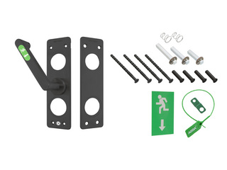 Nödutrymningsbeslag 179A Rostfri   PLANT STD Höger Svart MIRUS