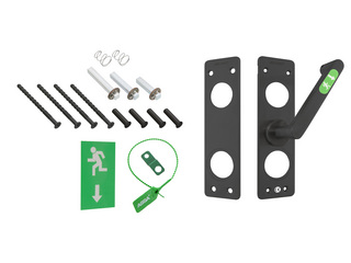 Nödutrymningsbeslag 179A Rostfri   PLANT STD Vänster Svart MIRUS