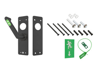 Nödutrymningsbeslag 179B Rostfri   PLANT Höger Svart MIRUS
