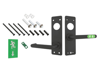 Nödutrymningsbeslag 179F Rostfri   PLANT Vänster Svart MIRUS