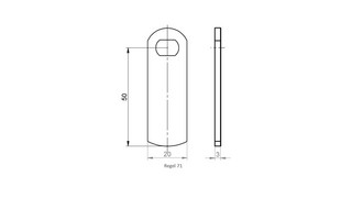 Regel 71 för industrilås rak V=0   A=50