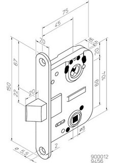 Låshus Abloy 9456 Höger GDS