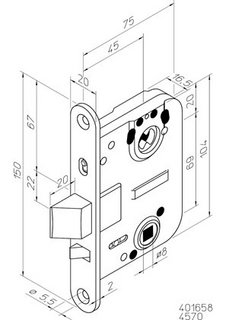 Låshus Abloy 4570 Vänster GDS