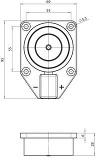 Dörrhållarmagnet Assa 830-8A 80kg  (ersätter 838A 24V)