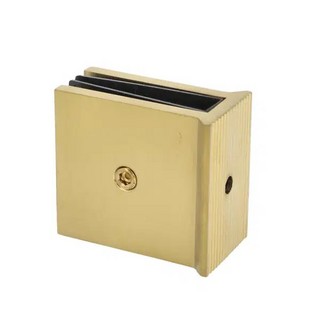 Golvfäste , 55x50x30mm, 6-10mm     glas, borstad mässing