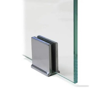 Golvfäste , 55x50x30mm, 6-10mm     glas, borstad mässing