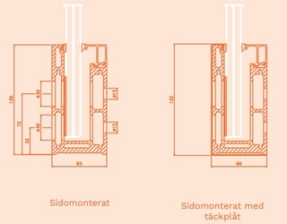 Nordic Railing natur sidomonterat  för 12,76mm glas, 4m komplett