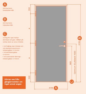 Nordic Frame WD45 karm, natur,     9x21 vänster