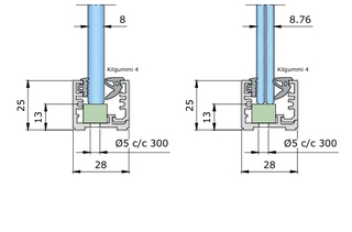 Nordic Frame N25D natur (8mm glas) 5,5m komplett