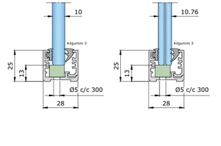 Nordic Frame N25D natur            (10mm glas) 5,5m komplett