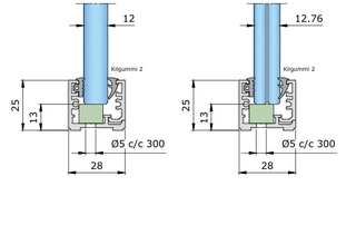 Nordic Frame N25D vit              (12mm glas) 5,5m komplett