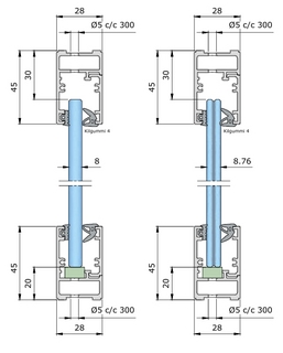 Nordic Frame N45D (nya) natur      (8mm glas) 5,5m komplett