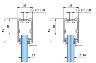 Nordic Frame N45 (nya) svart       (12mm glas) 5,5m komplett