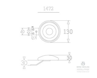 Tryckhandtag Bäne 1472 Ek med      mässingsfäste