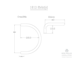 Draghandtag Bäne 1812 dold         32x380mm RF förhöjd insida