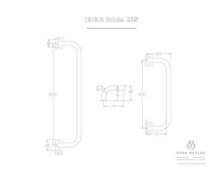 Draghandtag Bänebeslag 1818 RF     25x400mm Bricka par